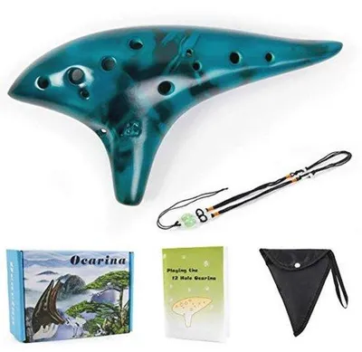 Produktbild von Ocarina mit 12 Tönen, Songbook und Tragetasche - Blau
