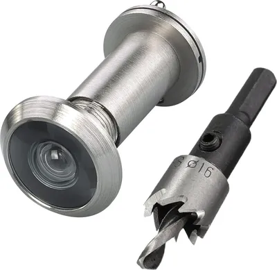 Produktbild von 220-Grad-Türspion aus massives Messing für 3,5 cm bis 5,5 cm für Zuhause, Büro, Hotel, Farbe: Silber