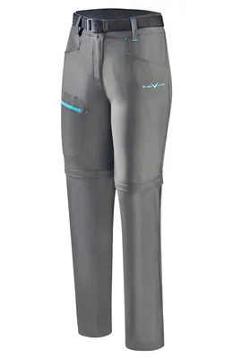 Produktbild von BLACK CREVICE - Damen Wanderhose mit abnehmbaren Beinen - Zip-Off | Farbe: Grau | Größe: 44