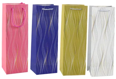 Image de Sac Cadeau Bouteille Vagues Chatoyantes 35 X 12 X 9 Cm