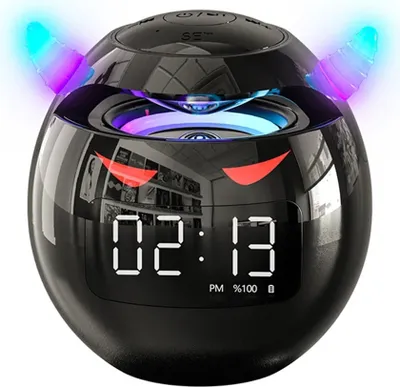 Produktbild von G9 Bluetooth Lautsprecher mit Wecker,HIFI Bass und Kartensteckplatz,Smart Sound,Tisch-Uhr,ideales Geschenk mit Alarmfunktion und kräftigem Tiefbass.