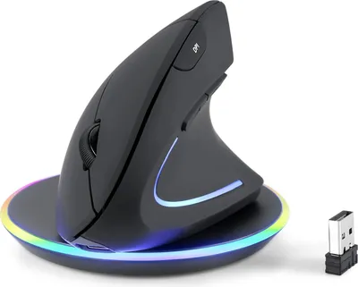 Image de Perixx PERIMICE-713 RX Vertikale Ergonomie-Maus kabellos inkl. Ladepad (PERIMICE-713 RX)