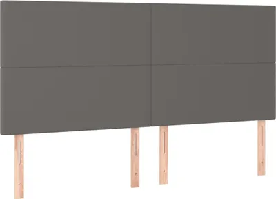 Image de Tête de lit Gris 200x5x118/128 cm Similicuir