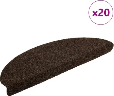 Zdjęcie produktu dla Maty na schody samoprzylepne 20 szt. 65x21x4 cm Brązowe półokrągłe duże