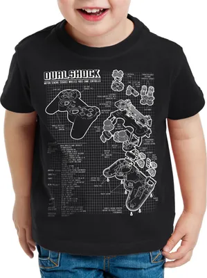 Produktbild von style3 PS1 Gamer Blaupause Kinder T-Shirt PS gamepad konsole
