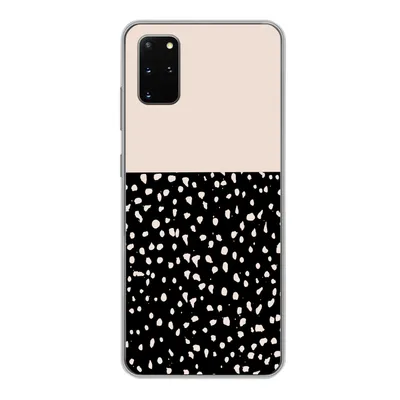 Produktbild von MuchoWow® Handyhülle Schutzhülle Hülle für Samsung Galaxy S20 Plus Polka dots - Beige - Schwarz Silikon Softcase Handy Hülle - Hartschale
