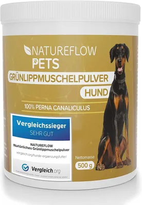 Produktbild von Grünlippmuschel Hund  - 500g natürliches Grünlippmuschelpulver für Hunde - Unterstützung der Gelenkfunktion - Grünlippmuschel für Hunde