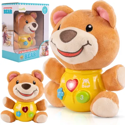 Image de Ours en peluche interactif MalPlay, mascotte éducative, musique et sons divers, jouet en peluche pour enfants et bébés de 6 mois et plus,