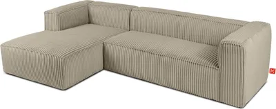 Produktbild von KONSIMO Modernes Ecksofa Links "FEROX", beige, Kord-Stoff,  MODERN, 305x73x175cm