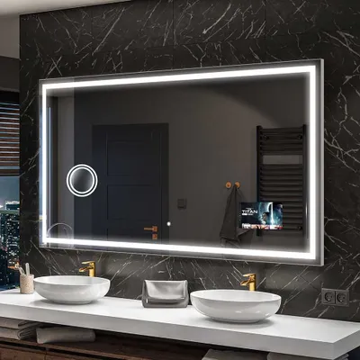 Obrázok produktu pre Moderne zrkadlo do kupelne s osvetlenim LED Smart 140x70 cm | Farba LED: Biela studená 7000K | Spínač podsvietenia: Dotykový | SLED049