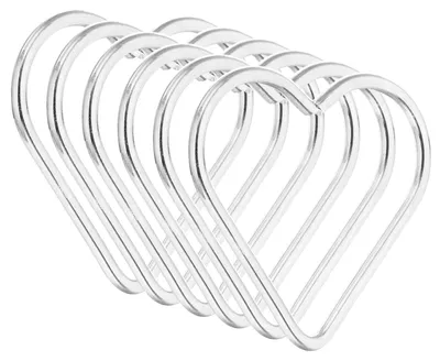6 Herzförmige Metallringe für Traumfänger, 5 cm, DIY, Weiß Silber