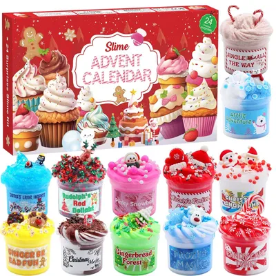 Produktbild von Slime Adventskalender 2026 mit 24 Tage Schleim Set Geschenk für Kinder Ice Cream