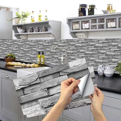 Produktbild von Küchen Fliesenaufkleber, 24 Stück Mosaik Fliesenaufkleber 15x30cm Badezimmer Selbstklebende Fliesendekor Aufkleber Backstein zum Küche Esszimmer Bad Fliesenfolie Deko
