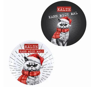 Produktbild von 2x Taschenwärmer Handwärmer wiederverwendbar Katze Kälte kann mich mal
