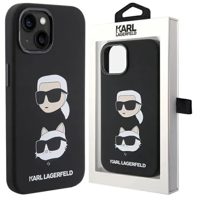 Produktbild von Karl Lagerfeld Silicone Karl & Choupette Heads - iPhone 15 Case (black)