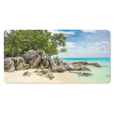 Produktbild von MuchoWow® Schreibtischunterlage Strand - Steine - Meer - Sommer 80x40 cm - XXL Mauspad - Gaming Mauspad