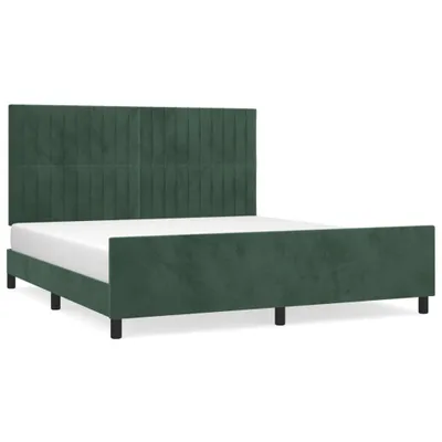 Produktbild von Bettgestell mit Kopfteil Dunkelgrün 180x200 cm Samt