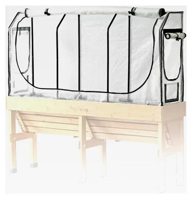 Produktbild von Gewächshausaufsatz Wall Hugger - Abdeckung für Hochbeete mit Mikro-Netz-Funktion und PE-Folie - Aufsatz für Pflanzkasten - 179,5x41,5x90 cm
