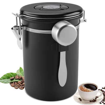 Luftdichter Kaffeebehälter 1,8 l Edelstahl mit Datumsanzeige