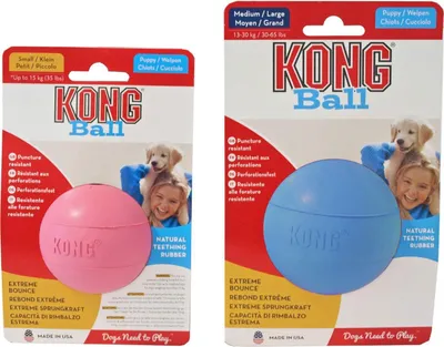 Image de Balle pour chiot avec trou petit (diamètre 6 cm) - Kong
