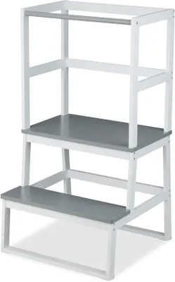 Produktbild von Bambus-Lehrturm mit Kippschutz weiß-grau 93x50x485cm