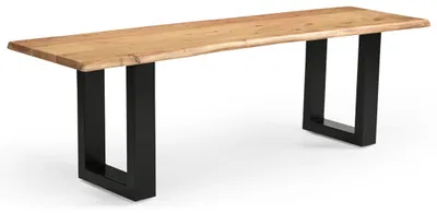 Eetkamerbank 160x40x45 cm massief acaciahout met U-frame