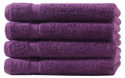 Produktbild von 4er Set Frottee Gästetücher Elegance 30x50 cm 100% Baumwolle 500 gsm Gästetuch aubergine