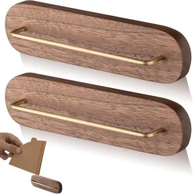 Produktbild von Holzfilterhalter für Wandmontage - Set von 2 - Holzfilterbeutelhalter für Kaffeebar/Heimfilterhalter