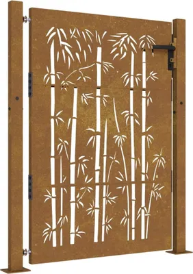 Produktbild von vidaXL Gartentor 100x125 cm Cortenstahl Bambus-Design
