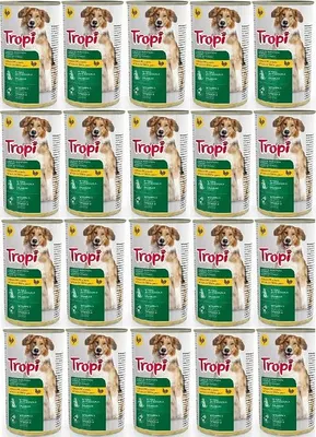 Produktbild von TROPI Nassfutter für Hunde mit Geflügel in Sauce 415 g x 20 Stück POULTRY Hund