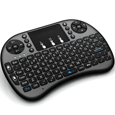 Produktbild von Retoo Minitastatur mit Touchpad und QWERTY Layout, 2.4 GHz Funk, Schwarz, für Smart TV, Android TV Box, PC, Notebook, 15m Reichweite, i8+