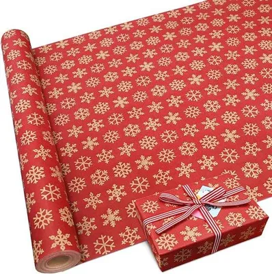 Produktbild von Große Rolle Recyclingpapier, 15 m x 43 cm, Dicke Verpackungspapier für Weihnachtsdekorationen