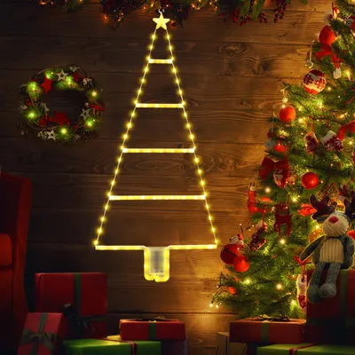 LED-Lichterkette Weihnachtsbaum 81 cm warmweiß batteriebetrieben Timer
