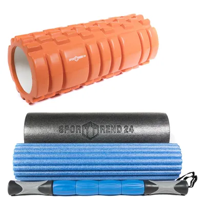 Produktbild von 3 in 1 Faszienrollen Set + Faszienrolle mit Noppen Orange