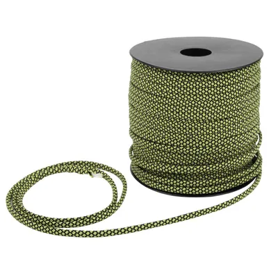 Produktbild von Paracord 50M, 4mm dick, 7 Kern, Rettungs- & Zeltseil, Camping Seil für Outdoor Armband Weben, Grün Schwarz
