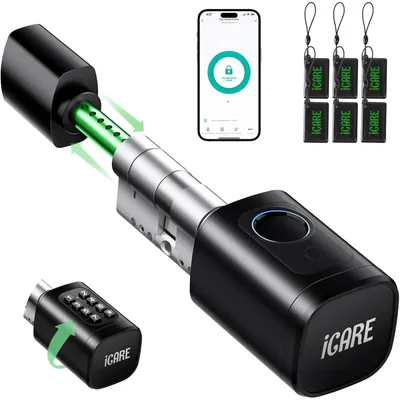 Productafbeelding van Deurslot elektronisch - Smart lock - Vingerafdrukdeurslot - 60-90 mm - Met Rfid, app en code