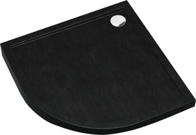 Produktbild von AQUABAD® Duschwanne Basic Black Stone 90x90cm R55 Viertelkreis