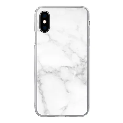 Produktbild von MuchoWow® Handyhülle Schutzhülle Hülle für iPhone X Marmor - Weiß - Grau - Luxus - Marmoroptik - Stein Silikon Softcase Handy Hülle - Handyhülle