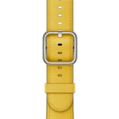 Produktbild von Apple 42 mm Klassisches Lederarmband, Sonnenblume, Band, Smartwatch, Gelb, Apple, Watch 42mm, Leder