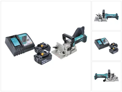 Image de Makita DPJ 180 RT Machine à rainurer sans fil 18 V 100 mm + 2x Batterie 5,0 Ah + Chargeur