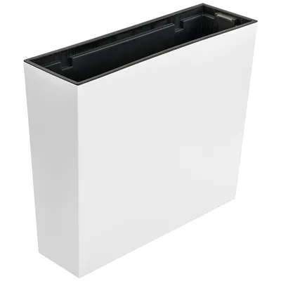 Image de Pot de fleurs avec insert Structure lisse blanc 58x18x50 cm Pot de fleurs de balcon Plastique