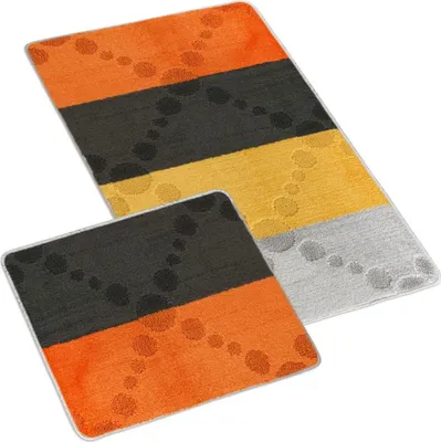 Zdjęcie produktu dla ZESTAW BANY 60x100 + 60x50 cm – bez wycięcia – zestaw 60x100, 60x50 cm – szary, pomarańczowy