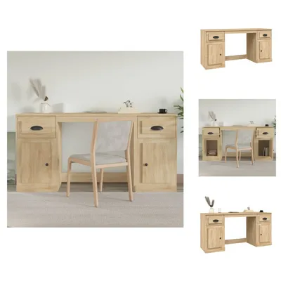 Image de vidaXL Bureau avec espace de rangement Chêne Sonoma Bois composite - Bureaux