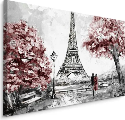 Produktbild von Fabelhafte Canvas LEINWAND BILDER 120x80 cm XXL Kunstdruck Paris Stadt Eiffelturm