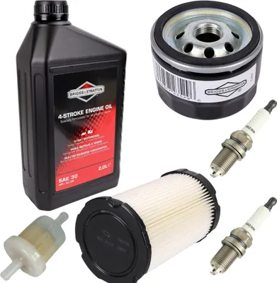 Image de Kit d'entretien Husqvarna TC 142T B&S 7200 filtre + huile 2L + bougies ORIGINALES
