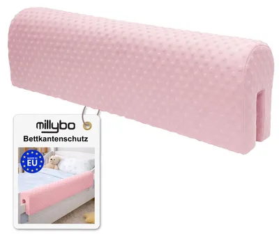 Produktbild von MILLYBO Bettkantenschutz für Betten - Kissen für bettumrandung – Rosa Minky 120 cm