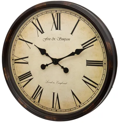 Produktbild von Omgoods – Wanduhr, extra groß, 50 cm – Traditionelle Bahnhofsuhr in Creme
