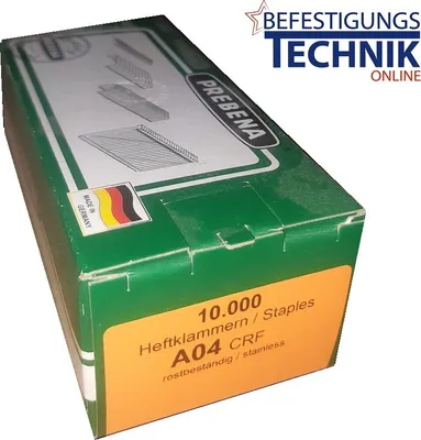 Produktbild von Prebena Klammern A04CRF A 80/04mm A2 rostfrei für 1XR-A16 1GP-A16 KL-01 10M