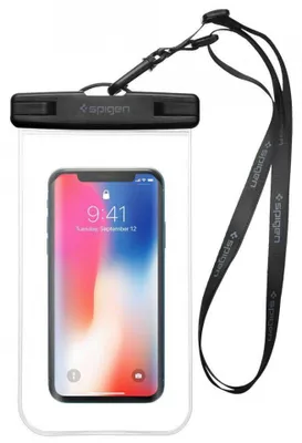 Produktbild von Wasserdichte Hülle Spigen A600 für Telefone 7.0 Zoll - Schwarz/Transparent