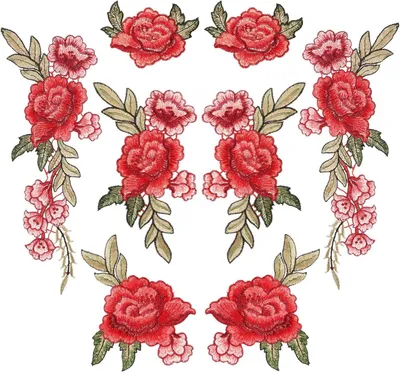 Produktbild von 8 Stück Gestickte Flicken Blumen Aufnäher Patches Rose Flicken für Jeans, Kleidung, Mütze, Schuhe